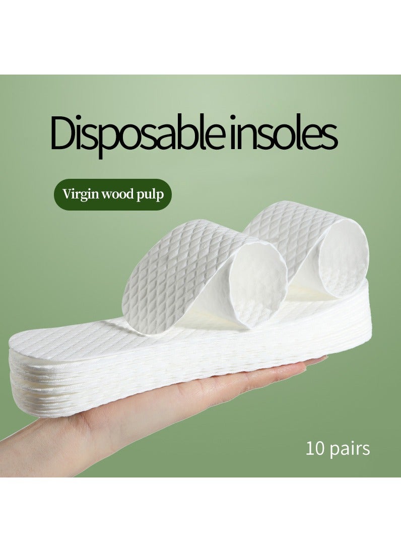 Plant wood pulp disposable insoles, breathable thin replaceable insoles, sweat-absorbent outdoor shoe liners insoles  - Image 1