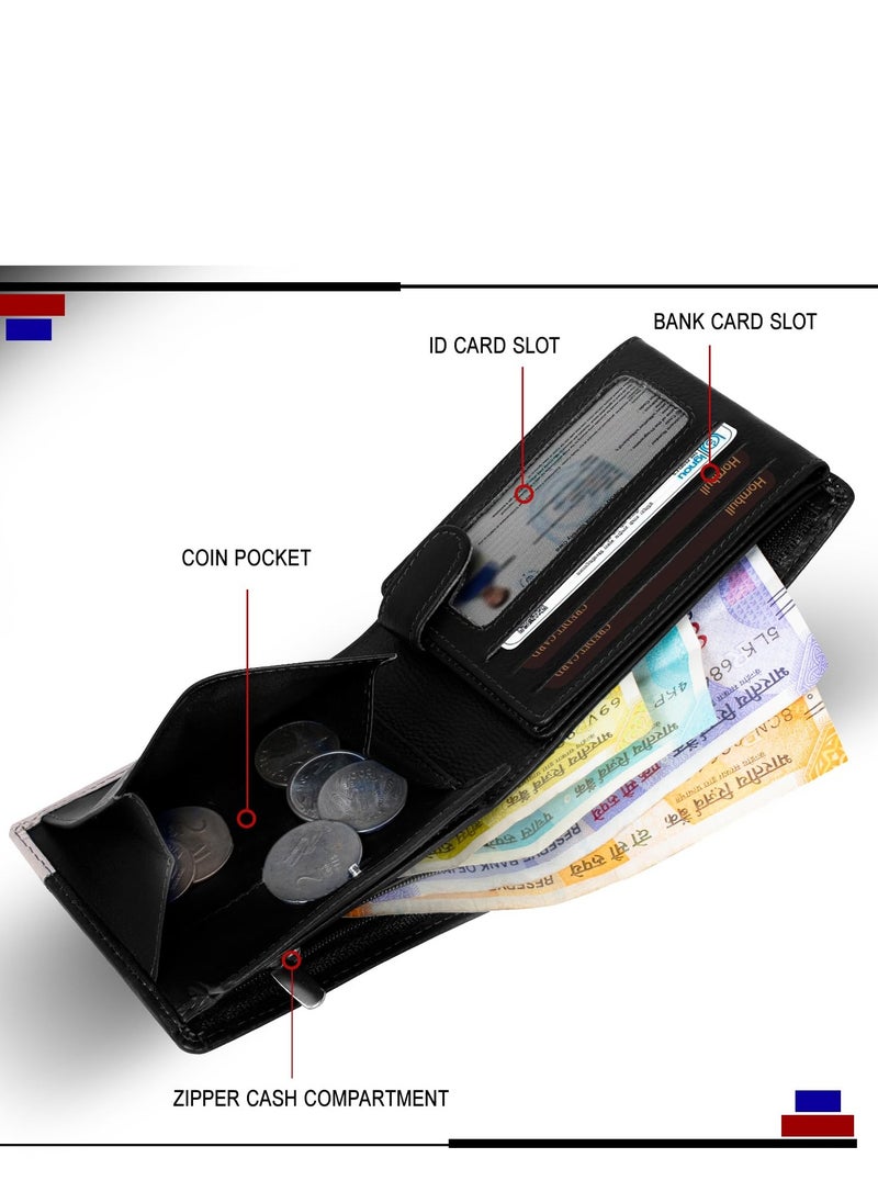 HORNBULL HORNBULL Jackson Leather Wallet for Men | Branded Quality Mens Wallet with RFID Blocking | Wallets Men Genuine Leather | Purse Men Leather Black Nappa  - Image 3