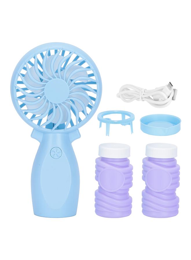 Loquat Bubble Fan Machine HandHeld Mini Portable Rechargeable Cartoon Deer Bubble Machine for Children to Play(Blue Series ) - Image 1