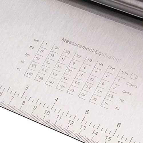 ORBITORA Cake Scrapper Cutter Chopper Stainless Steel with Measuring Scale Pizza Pastry Bread Dough Multipurpose Scraper Icing Fondant Decorating Smoothing Baking Tools - Image 3