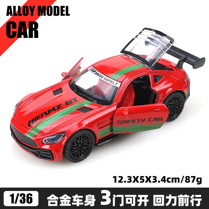 Bulk 1:36 Alloy Model Cars, Kids Pull Back Toy Vehicles, Boys Race Car Decor Gift[Bubble Bag] Ben GTR red and green [Bubble Bag] Ben GTR red and green 