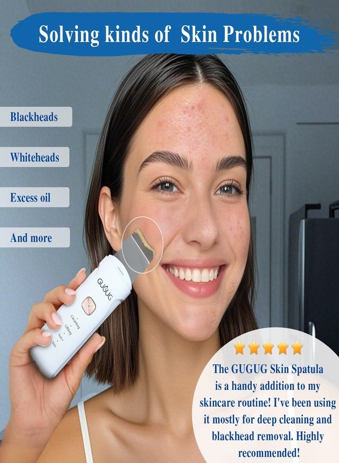 GUGUG Skin Scrubber 4-in-1 Waterproof Facial Spatula for Deep Cleansing, Blackhead Removal Tools, Pore Cleaner for Face - Image 4