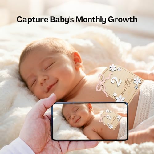 TecoKart® Wooden Baby Milestone Cards for Newborn Photography, Monthly Baby Milestone Props, Cute Milestone Signs for Baby Growth Memory - Image 4