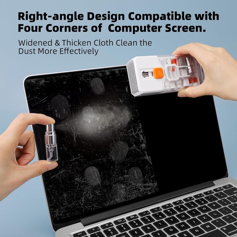 Sounce 10 in 1 Cleaning Kit Computer Screen Brush Tool, Multi-Function Electronic Cleaner Spray for Screen, PCs, Monitors, Keyboards, Desktop, MacBooks, Mobile, iPhones, Earbuds, and Camera - White - Image 2