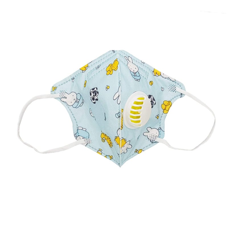 Vritraz Kids Children PM 2.5 Anti-Pollution Activated Carbon Face Mask Rabbit Blue - Image 2