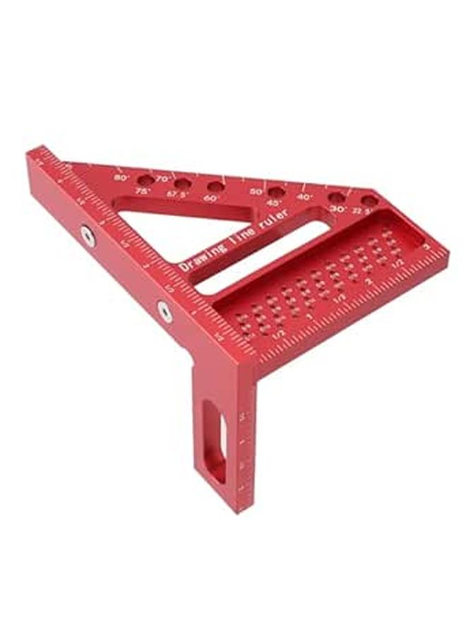 Aluminum Alloy Carpenter Square 45 90 Degree Woodworking Ruler Framing Scribing Tool - Image 1