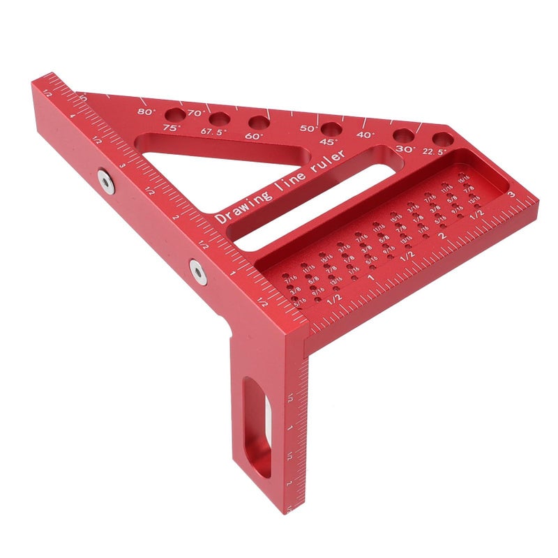 Aluminum Alloy Carpenter Square 45 90 Degree Woodworking Ruler Framing Scribing Tool - Image 2