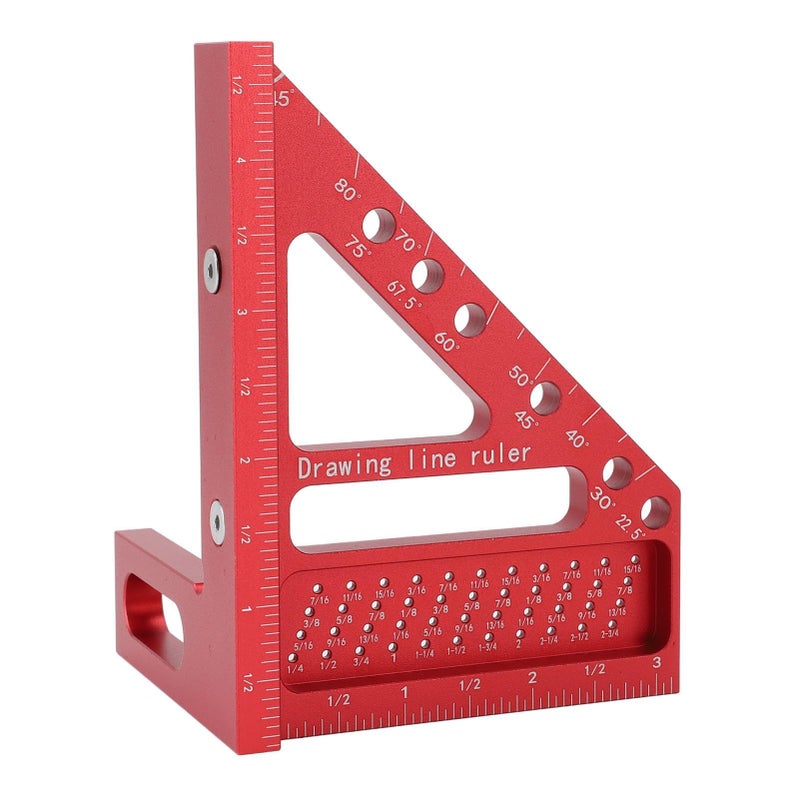 Aluminum Alloy Carpenter Square 45 90 Degree Woodworking Ruler Framing Scribing Tool - Image 5