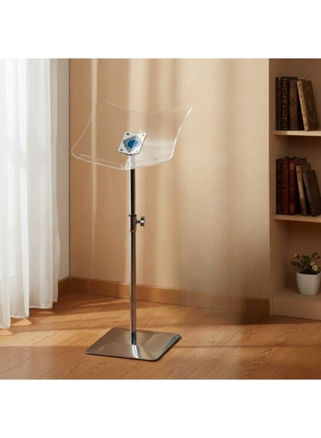 سندس حامل قرآن معدني برأس شفاف وارتفاع قابل للتعديل. - Image 2