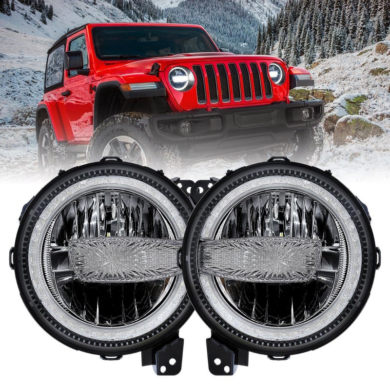 BICYACO 9 Inch LED Headlights with DRL 120W Headlamps Replacement Compatible with 20182025 Jeep Wrangler JL JLU Gladiator JT SUV