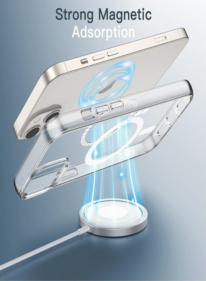 iPhone 13 Mini Magnetic Case, Compatible with MagSafe Wireless Charging, Anti-Scratch Bumper Cover (Clear), TPU - PC  - Image 2