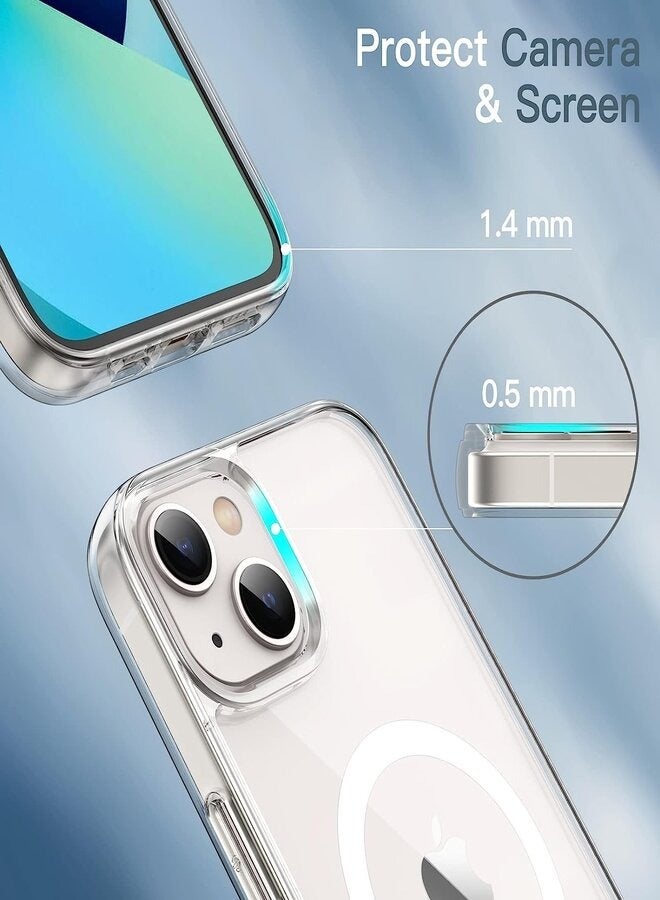 iPhone 13 Mini Magnetic Case, Compatible with MagSafe Wireless Charging, Anti-Scratch Bumper Cover (Clear), TPU - PC  - Image 5