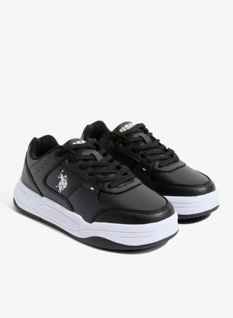 U.S. Polo Assn. Women’s PHILI GLB 5PR Sneakers – Black Multi-Tone Casual Lace-Up Shoes | Lightweight Cushioned Everyday Comfort Trainers