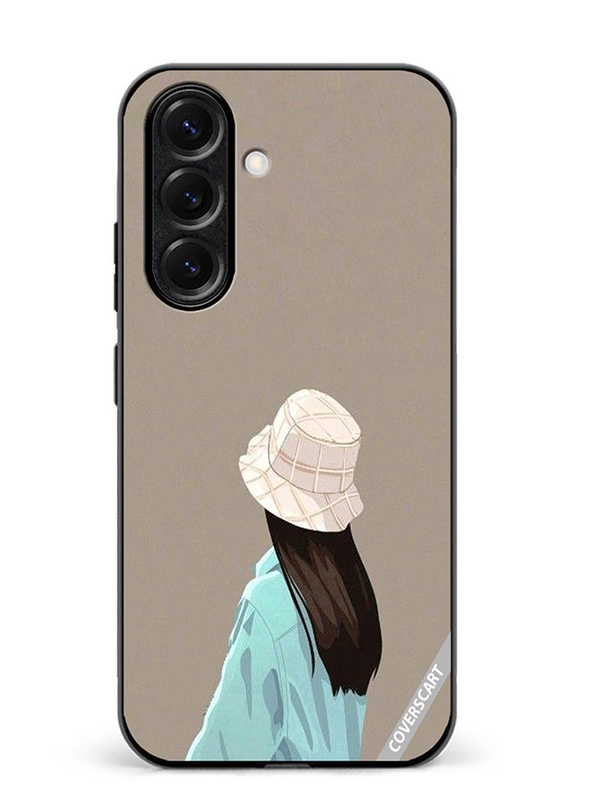 VR CREATIVE Protective Case Cover For Samsung Galaxy S25 Plus Brown Hat Girl Design Multicolour