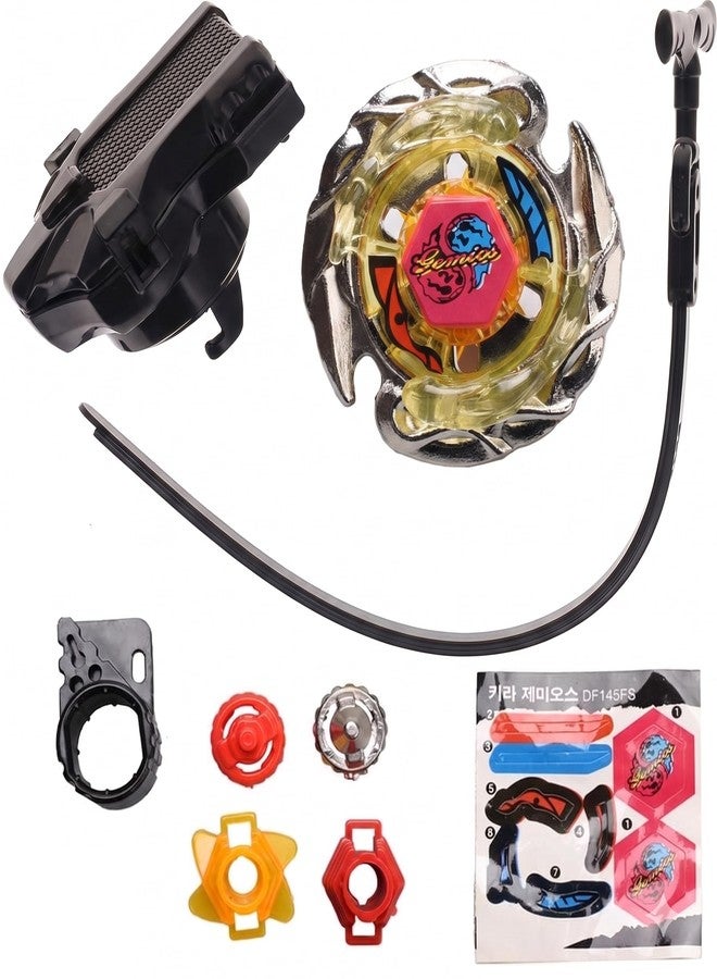 Funstars Evil Gemios DF145FS Metal Fury Spinning Top with Launcher, Classic Spin Toy for Kids(BB56) - Image 1