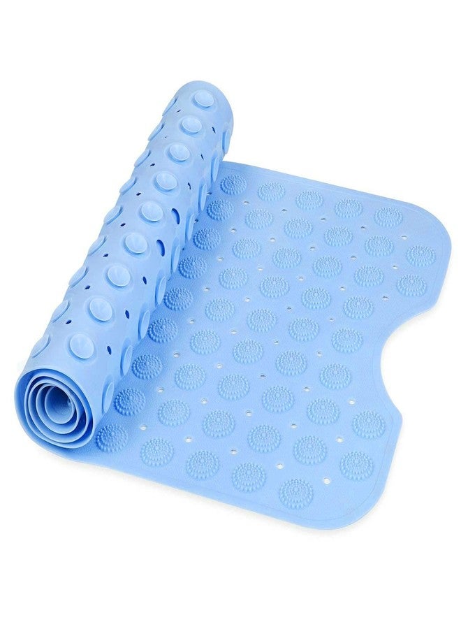 Stavae Anti Skid Mat for Bath and Bathroom Shower Mat Floor Bathroom Anti Slip Mat with Suction Cups & Drain Holes (70x37, Light Blue) - Image 2