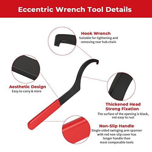Foruly Chain Adjuster Tool Rear Hub Eccentric Wrench Tool for Ducati 748 848 916 996 998 1098 1198 V4 Spanner Wrench Hypermotard 796 821 939 950 1100 Monster with Non-Slip Handle Cover - Image 4