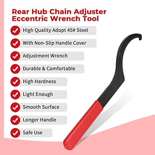 Foruly Chain Adjuster Tool Rear Hub Eccentric Wrench Tool for Ducati 748 848 916 996 998 1098 1198 V4 Spanner Wrench Hypermotard 796 821 939 950 1100 Monster with Non-Slip Handle Cover - Image 3