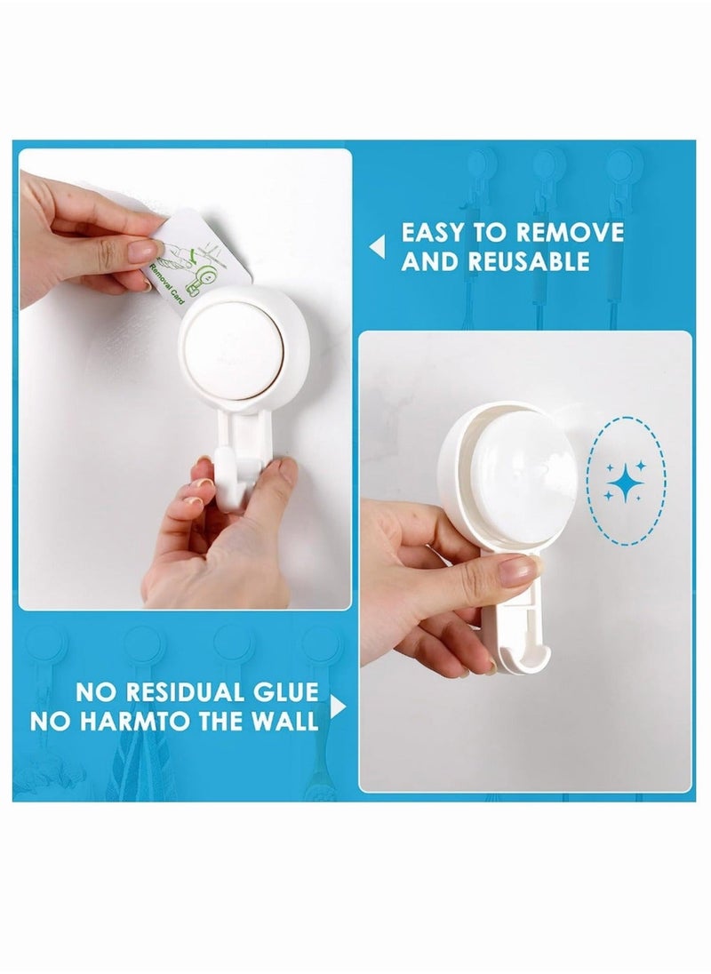 MIXDE Suction Cup Hooks for Shower Heavy Duty Shower Suction Hooks (4 Pack) Waterproof Shower Hooks for Reusable Vacuum Suction Hooks for Bathroom Kitchen  - Image 3