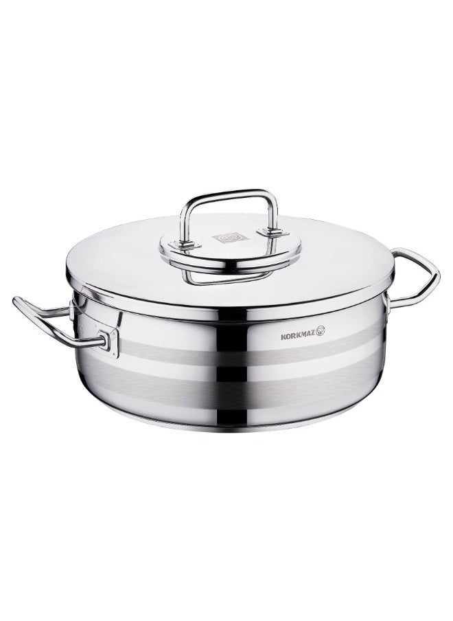 Korkmaz Korkmaz Astra 2 Low 30cm Stainless Steel Cookware  - Image 1