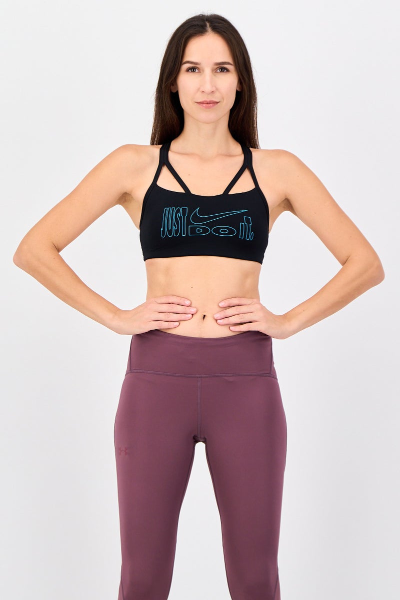 Nike Women Brand Logo Padded Training Sports Bra, Black - Image 1