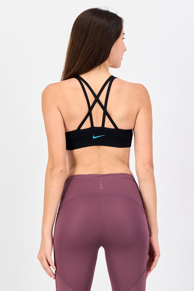 Nike Women Brand Logo Padded Training Sports Bra, Black - Image 2