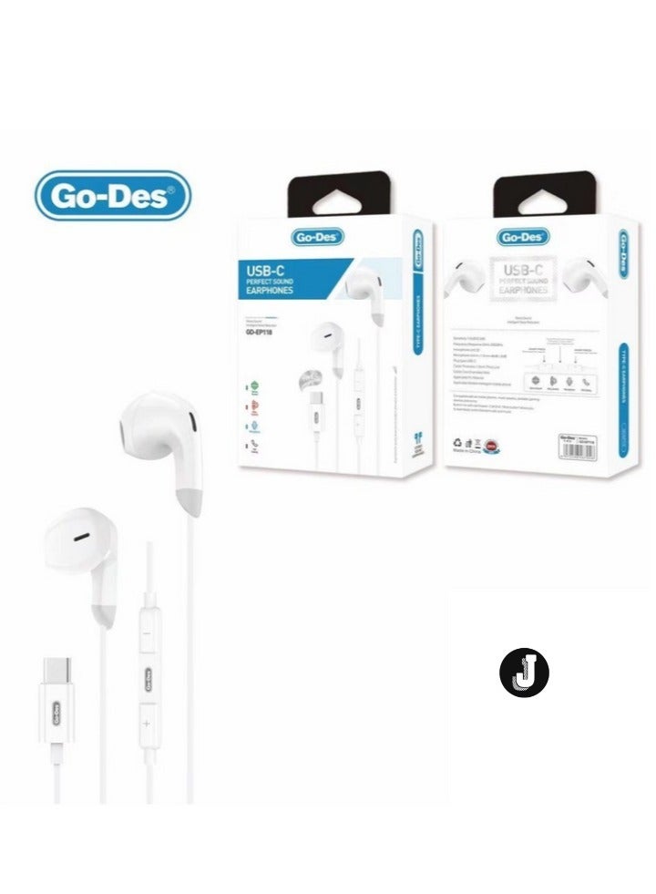 JAJEEK "2024 USB-C Earphones – Premium Sound, Ergonomic Design, Noise-Isolating, White" - Image 3