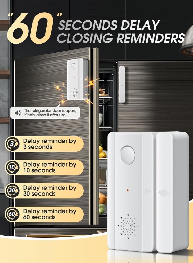 Freezer Door Alarm with Adjustable Voice Reminders (60s/30s/10s/0s Delay) for Open Freezer or Refrigerator Doors - Image 2