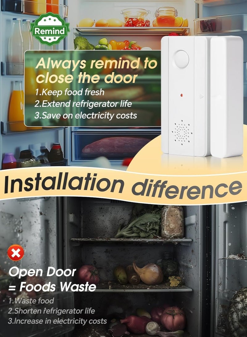Freezer Door Alarm with Adjustable Voice Reminders (60s/30s/10s/0s Delay) for Open Freezer or Refrigerator Doors - Image 3