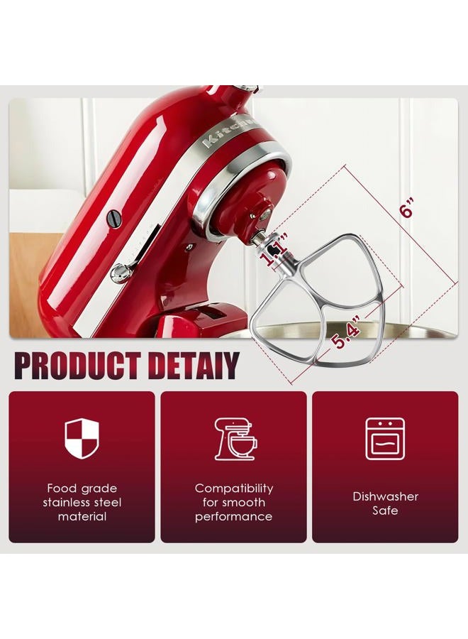 Mttobo Stainless Steel Flat Beater for Kitchen Aid 4.5-5 Qt Tilt Head Mixers, Compatible Kitchenaid Paddle Attachment for Stir all of Mixtures|Durable and Heavy Duty Replacement - Image 5
