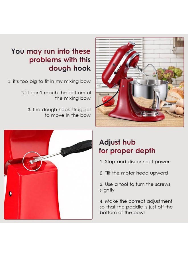 Mttobo Stainless Steel Flat Beater for Kitchen Aid 4.5-5 Qt Tilt Head Mixers, Compatible Kitchenaid Paddle Attachment for Stir all of Mixtures|Durable and Heavy Duty Replacement - Image 4