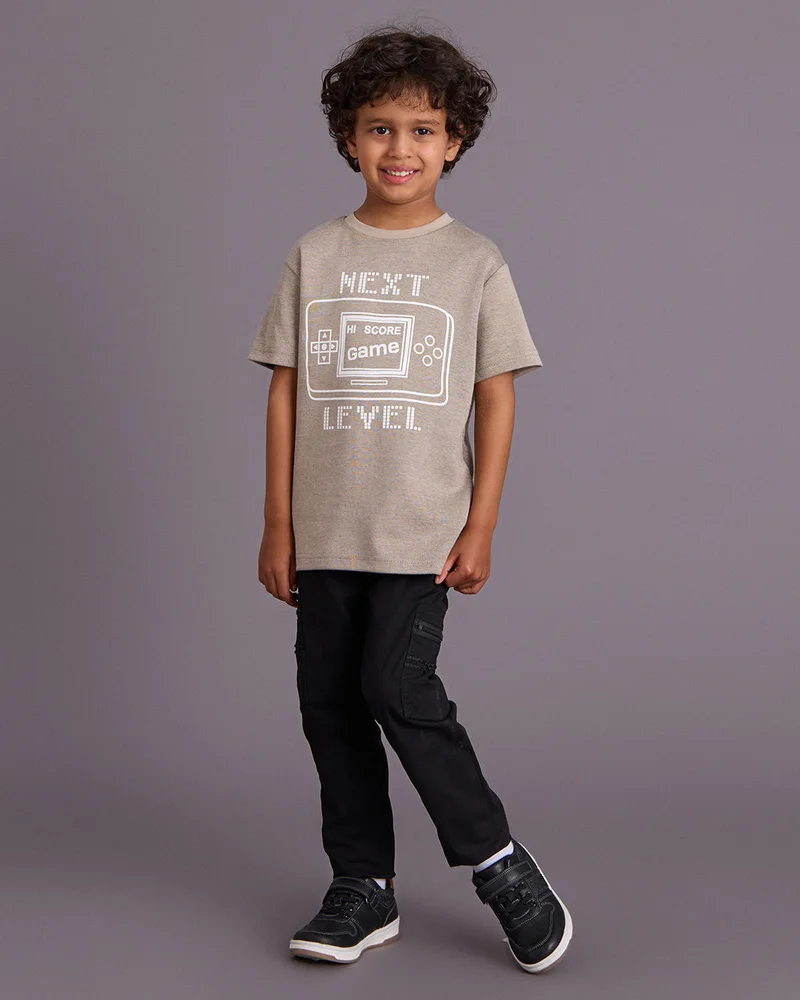 ردتاغ Boys Grey Printed T-Shirt
