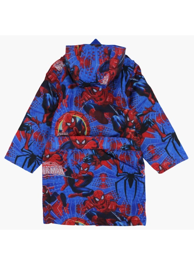 آي وير I.Wear رداء سباحة للأولاد - أزرق مع طباعة الرجل العنكبوت  - Image 2