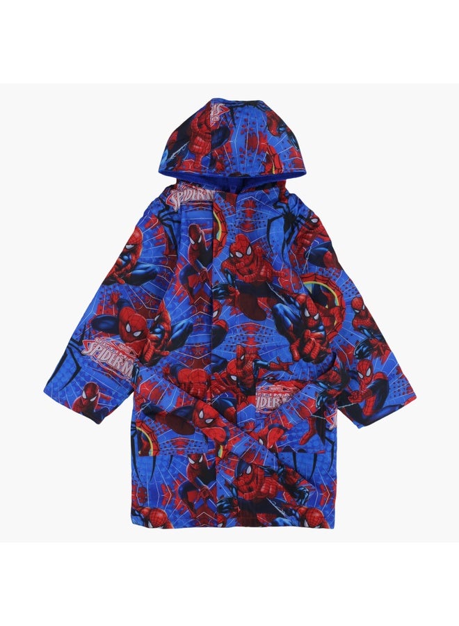 آي وير I.Wear رداء سباحة للأولاد - أزرق مع طباعة الرجل العنكبوت  - Image 1