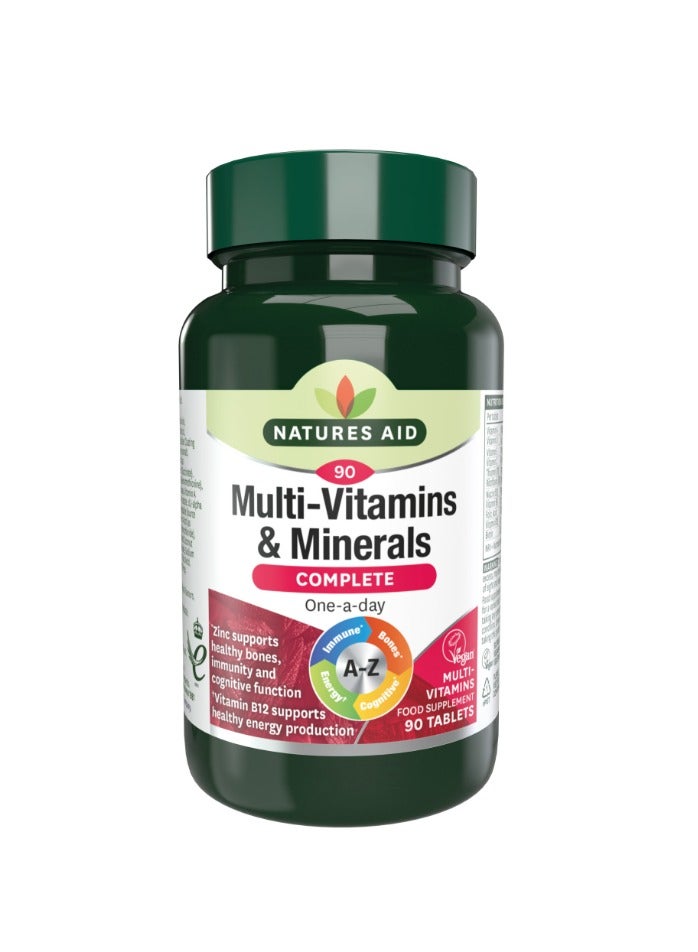 Natures Aid Complete Multi-Vitamin & Minerals 90 Tablets - Image 1