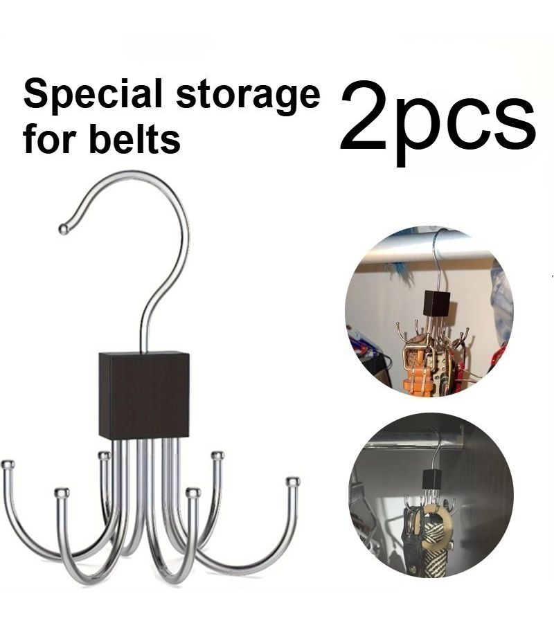High-Quality 6-in-1 Rotating Hook Organizer Hanger for Ties Scarves Bags 2 Pack - Image 4
