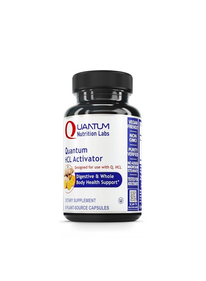 Quantum Nutrition Labs HCL Activator - Pepsin Digestive Enzymes Supplement for Optimal Digestive Function for Men & Women, Low Stomach Acid, Nutrient Absorption - 90 Vegetarian Capsules - Image 1