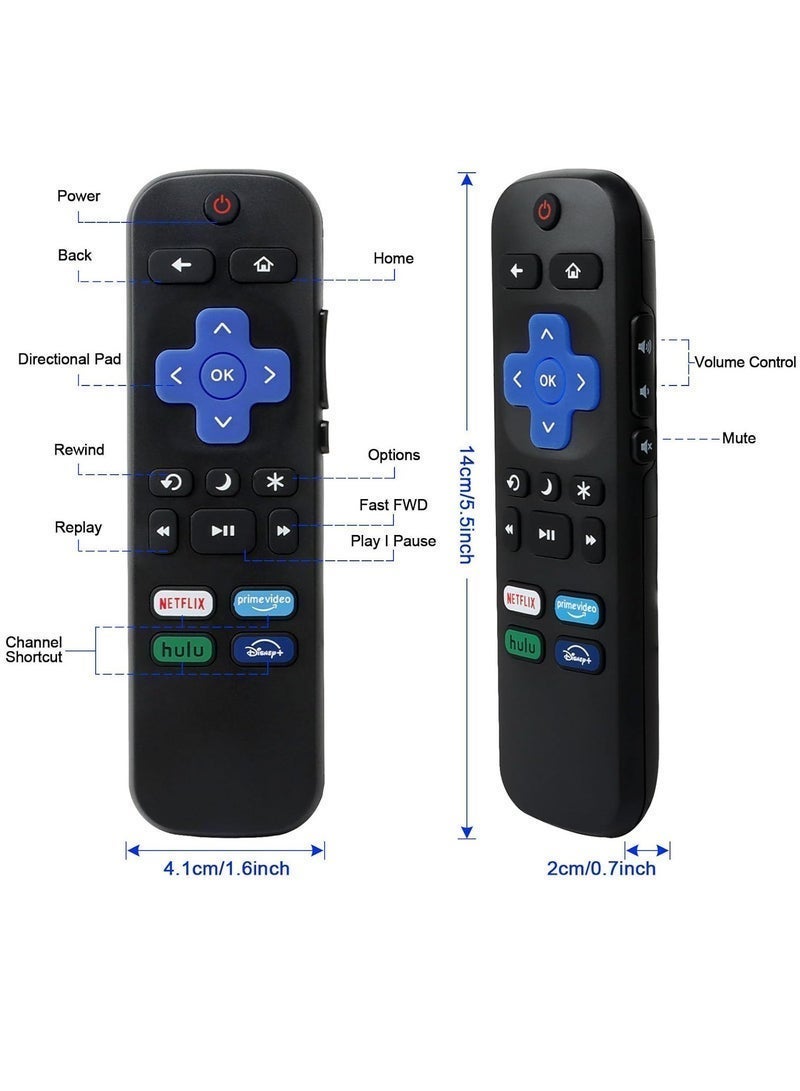 BLUMENiT Universal Remote Control Fits All Roku Smart TVs, Replacement Compatible with TCL Roku/Hisense Roku/Sharp Roku/Insignia Roku TV etc, NOT Fit for Roku Stick & Box with battery - Image 4