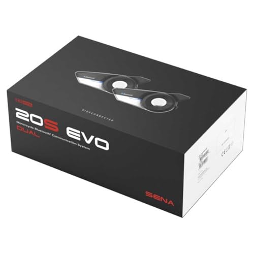 Sena 20S EVO Motorcycle Bluetooth Headset Communication System with HD Speakers, Dual Pack - Image 1