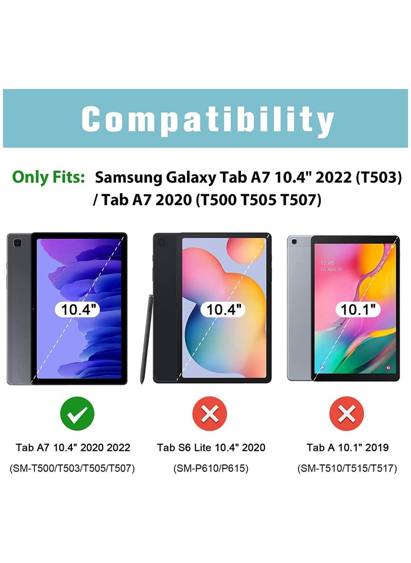 برو كيسيز - جراب Galaxy Tab A7 مقاس 10.4 بوصة (طراز SM-T503 T500 T505 T507) ، غطاء واقٍ من جلد البولي يوريثان الفاخر مع حزام لجهاز الكمبيوتر اللوحي Samsung Galaxy Tab A7 مقاس 10.4 بوصة إصدار 2022 2020 - أسود - Image 1