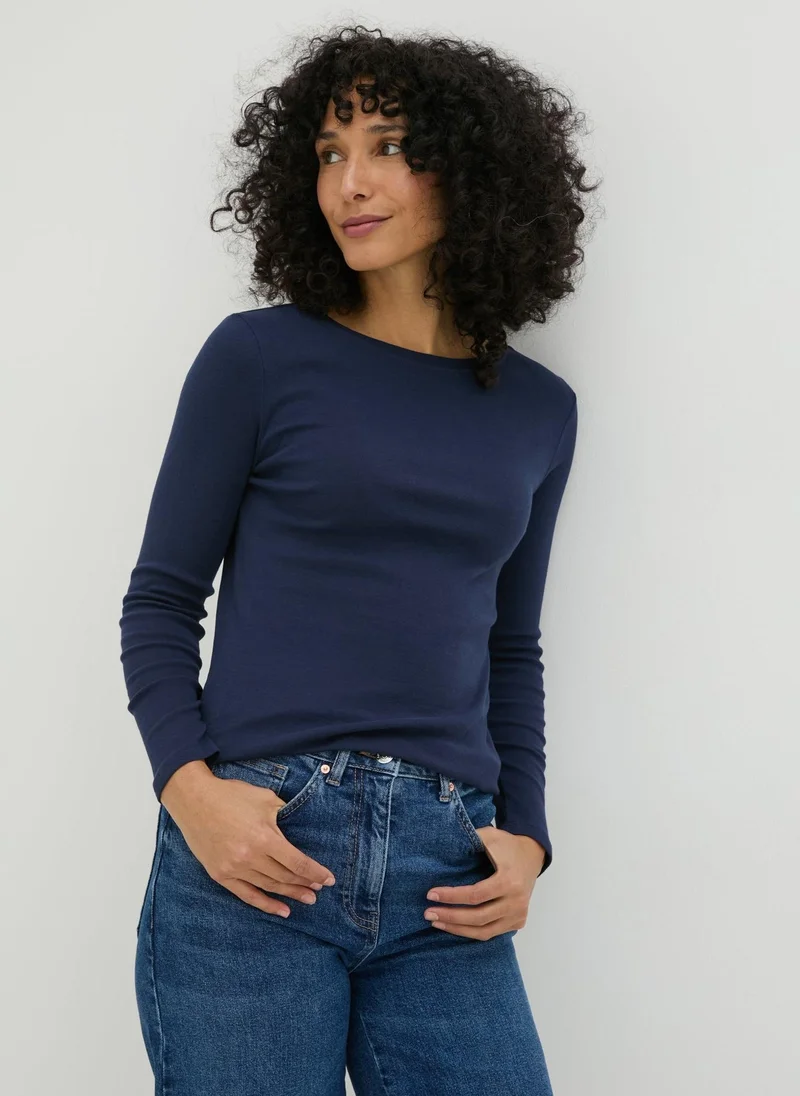 Matalan Navy Long Sleeve T Shirt