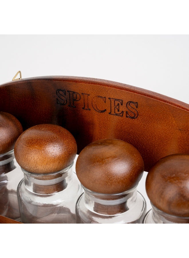 BILLI Billi glass spice jar set with wooden rack 12 pcs - Image 3