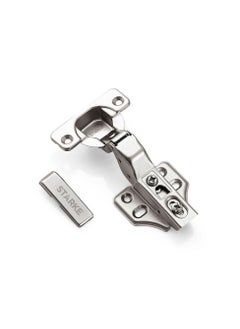 Pack of 1 Inset Soft Close Fast Mounted 1 Section Force Buffering Hinge - Silver, 105 Degree Opening Angle, 14-22 mm Application, Protective Cover & Screws included.