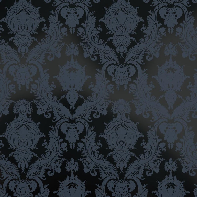 Tempaper Textured Black Damsel Removable Peel and Stick Damask Wallpaper, 20.5 in X 16.5 ft, Made in the USA - Image 1