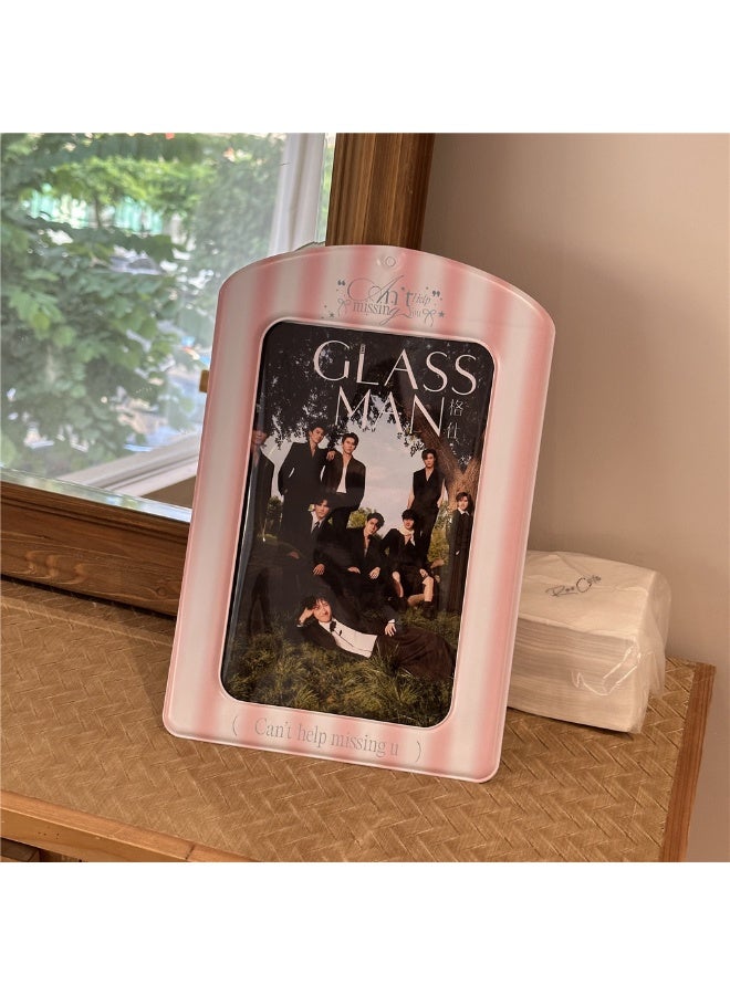 NIBEMINENT 1 - Piece Original Social Version PVC Kpop Photo Card Holder Pendant Key Chain ID Badge Holder ID Card Holder Photo Card Protector for School ID Office ID Access Card for Women Girls - Image 3