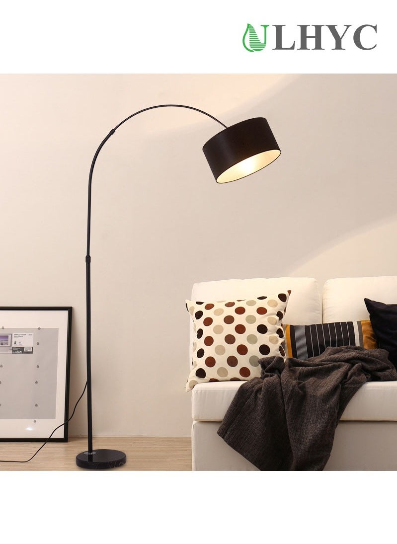 Nordic Simple Style Marble Base With Warm Light Floor Lamp with 12W Tricolor Light Black natural marble 185x70 cm 