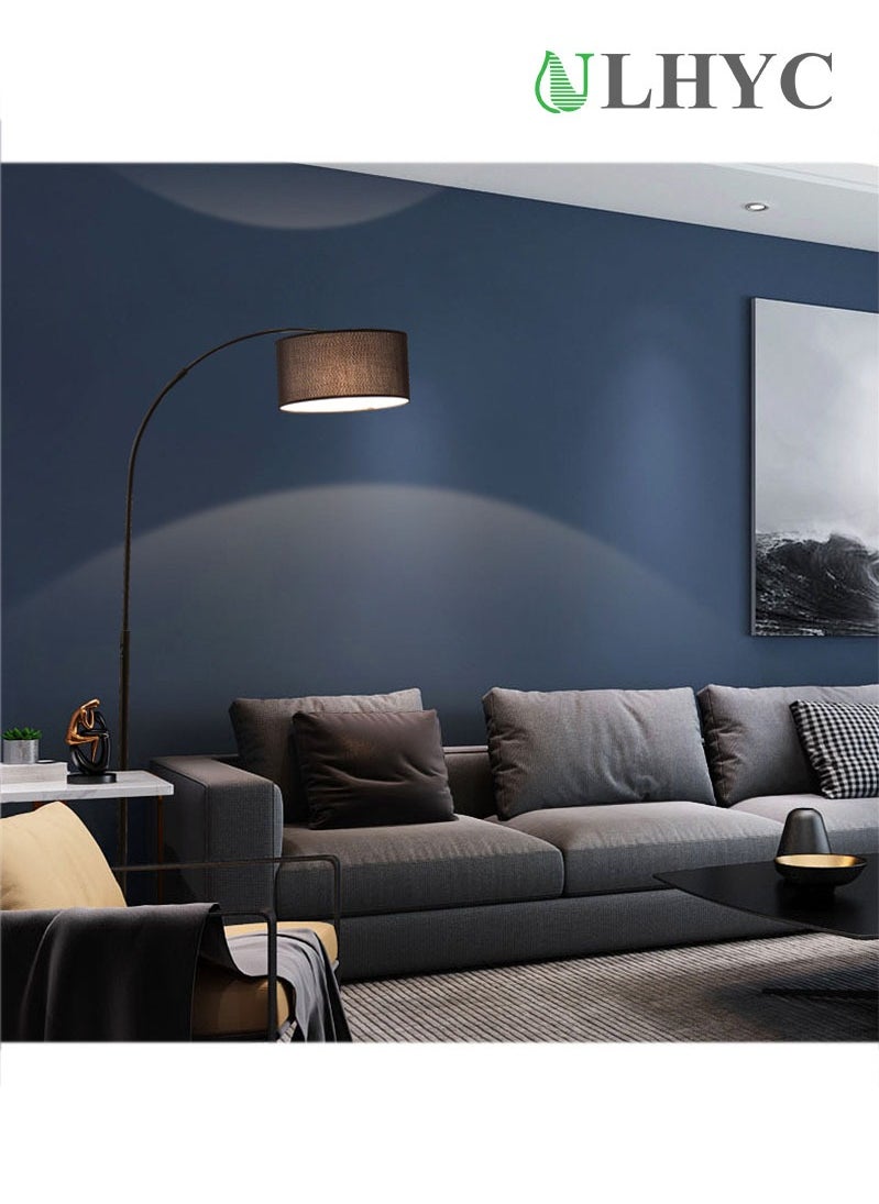 Nordic Simple Style Marble Base With Warm Light Floor Lamp with 12W Tricolor Light Black natural marble 185x70 cm