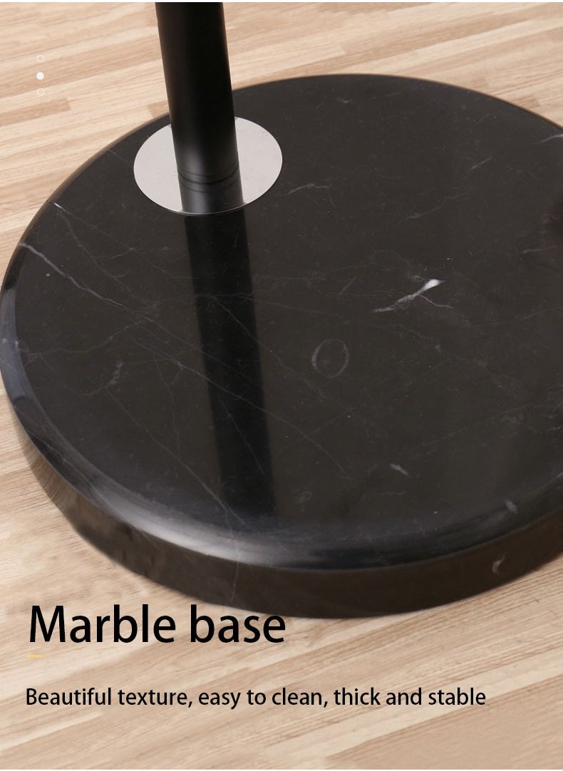 Nordic Simple Style Marble Base With Warm Light Floor Lamp with 12W Tricolor Light Black natural marble 185x70 cm