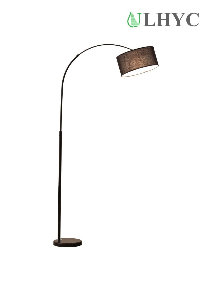 Nordic Simple Style Marble Base With Warm Light Floor Lamp with 12W Tricolor Light Black natural marble 185x70 cm