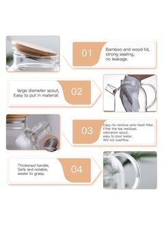 ARNOTEC Glass Teapot, Stovetop & Microwave Safe Glass Borosilicate Teapot, Glass Teapot with Strainer, Glass Pot with Wooden Lid, Loose Leaf and Fruit Tea and Fragrant Tea,60.8oz/1800ml (Wooden Lid)  - Image 3